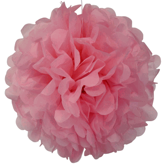 10" Tissue Paper Pom Pom Flower Ball Baby Pink