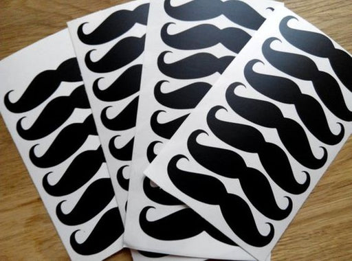30pcs Mustache Black Stickers
