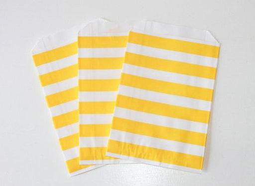 WORKING URL TNPD Yellow Striped Favor Bag / Yellow Favor Bag / Yellow Treat Bag / 12 bags / Yellow Goodie Bag PE