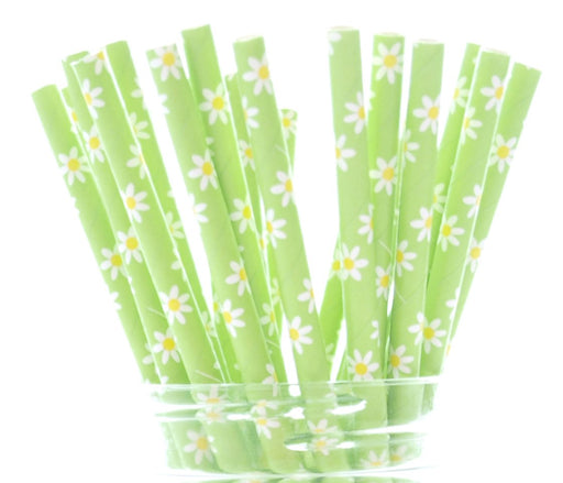 WORKING URL Green Daisy Flowers Straws