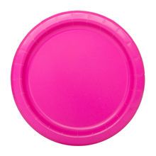 7" Neon Pink Party Plates, 20ct