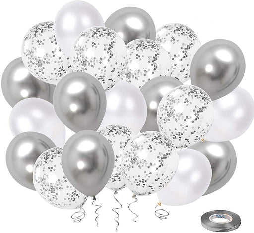 WORKING URL Silver Balloons Confetti
