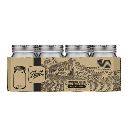 Ball Smooth Sided Regular Mouth Canning Jar 12 pk