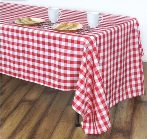 WORKING URL PHOTO EDITED Buffalo Plaid Tablecloth 60x102" Rectangular White/Red