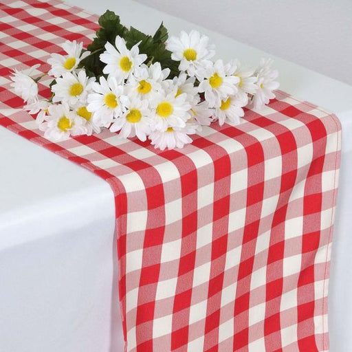 Buffalo Plaid Table Runner | Red / White 