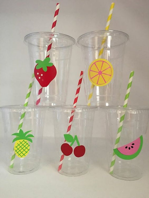 WORKING URL Fruit party cups, Tutti Fruity party cups, tutti frutti party cups, Fruit Baby Shower Cups, Fruit Party Favors, Fruit Birthday Party Cups