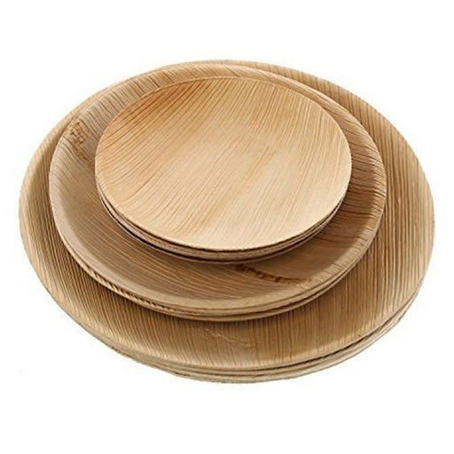 Round Disposable Palm Leaf Plates - 10 Piece Pack