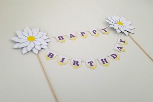 Daisies Birthday Cake Topper Personalized Flower Cake Topper