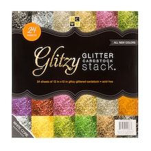 DCWV Glitzy Glitter Cardstock Paper Stack