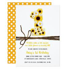 WORKING URL  Sunflowers & Daisies ONE 1st Birthday Party Invitation