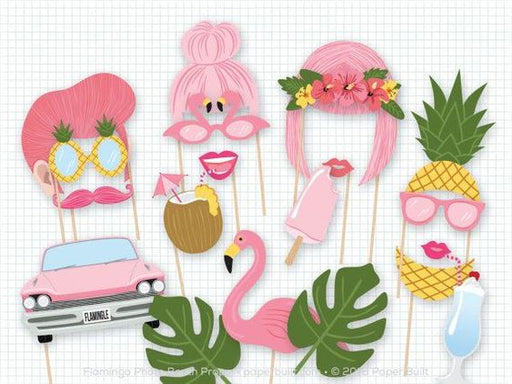 Flamingo Photo Booth Props, Pink Photobooth Props