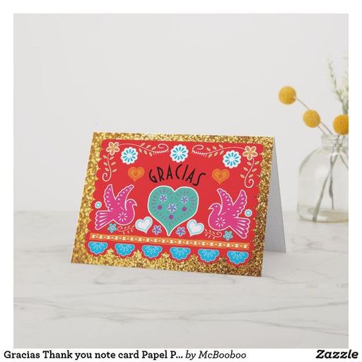 Gracias Thank You Note Card Papel Picado