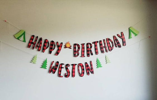 Happy Camper Birthday Banner