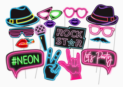 WORKING URL Neon Photo Booth Props
