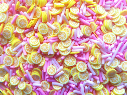 WORKING URL Raspberry Lemonade Fizzy Polymer Clay And Rhinestone Decorative Mix