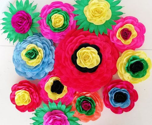 Mexico Fiesta Large Paper Flowers Wall Arch
