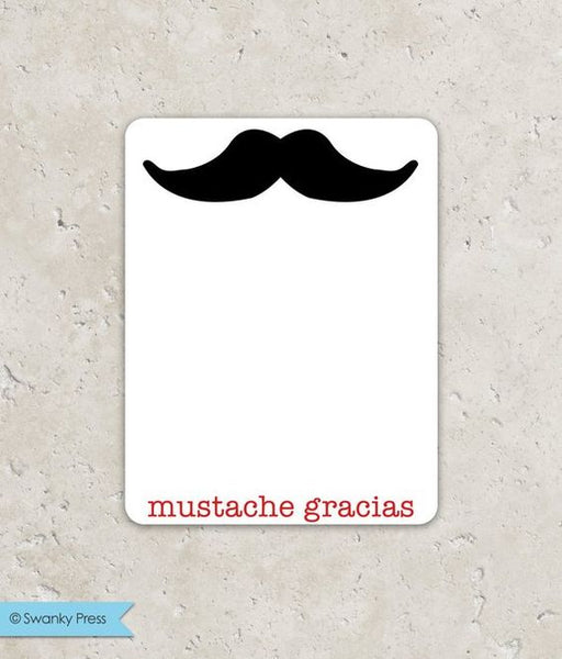 Mustache Flat Notecards Thank You Notes