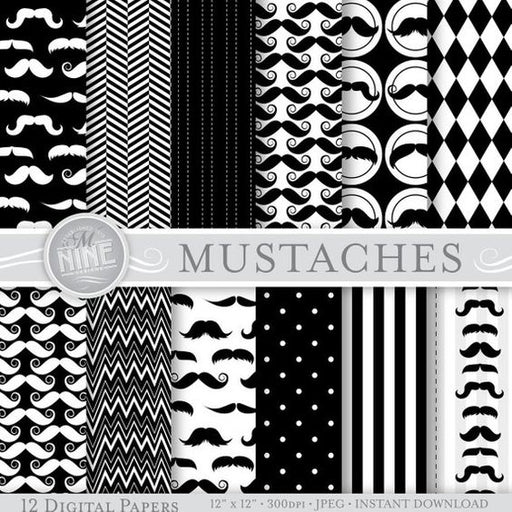 Mustaches Digital Paper