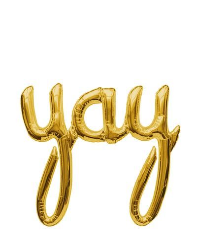 Mylar Script Balloon "YAY"