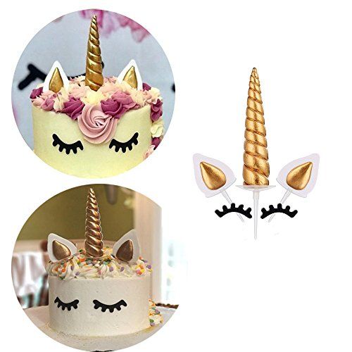 Palksky Unicorn Cake Topper with Eyelashes