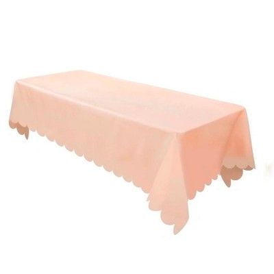 Pink Non Woven Rectangular Table Cover With Scalloped Edges - Spritz™
