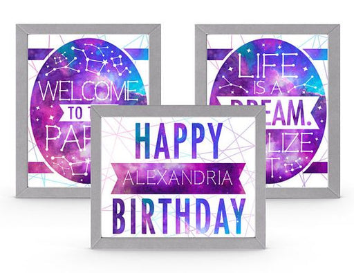 Printable Galaxy Birthday Party Decorations