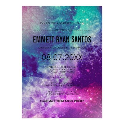 Smokey Galaxy Graduation Party Invite