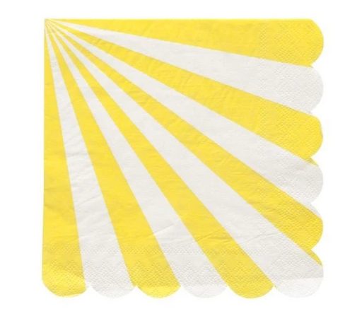 Stripe Party Napkins (Large) Yellow