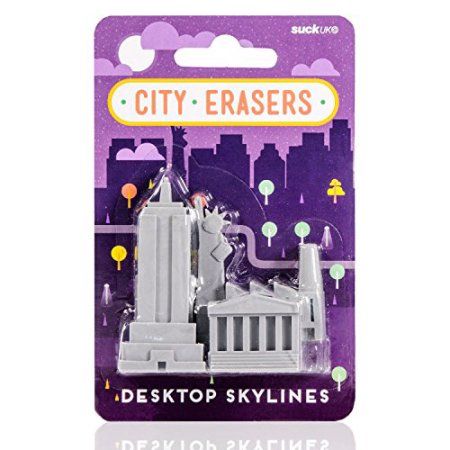 SUCK UK New York City Skyline Pencil Erasers, set of 4