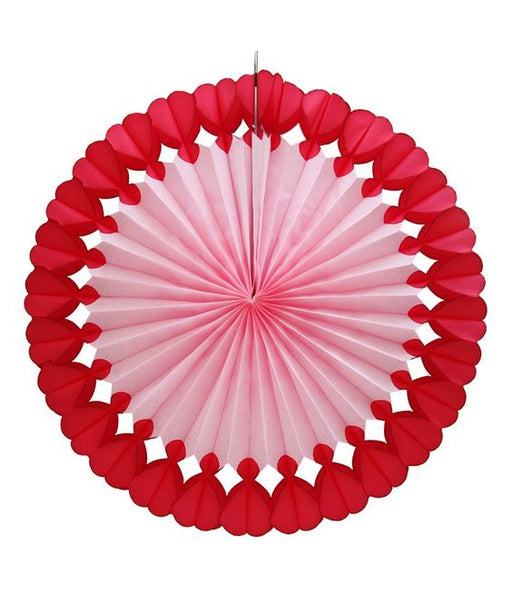 Tissue Paper Heart Fan 27"