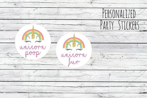 Unicorn Birthday Stickers, Personalized Stickers Party Favor Tags