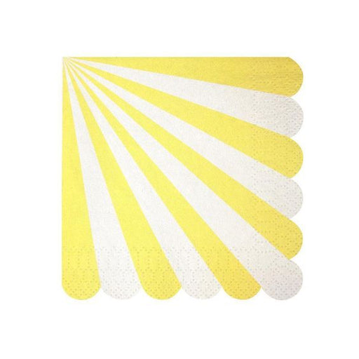 Yellow Fan Stripe Small Napkins