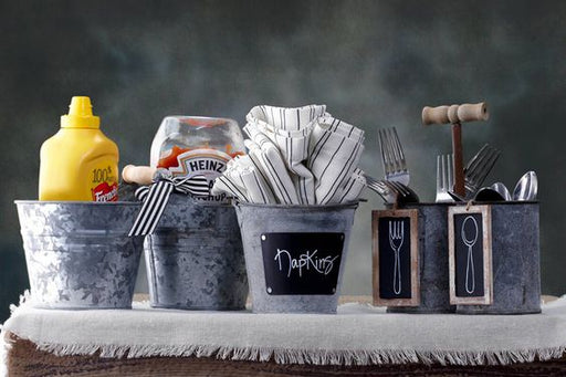 Zinc Bucket with Chalkboard Label 4.5in